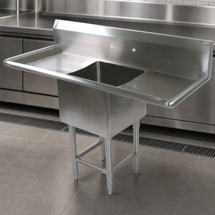 Product image #3 for John Boos Pro-Bowl 1-Compartment Stainless Steel Sink with Left and Right Drainboards, 18" x 24" x 12" Bowl, 16-Gauge