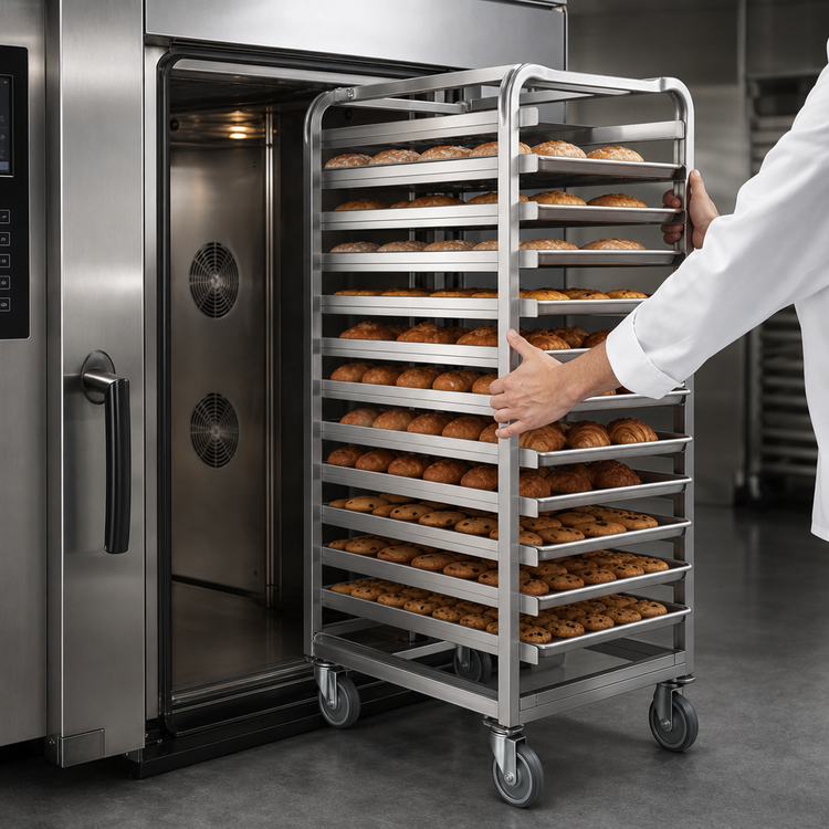 Product image #3 for Baxter Stainless Steel Single Side Load Rack for Double Rack Oven, 10 Slides
