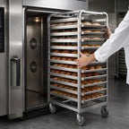 Thumbnail image #3 for Baxter Manufacturing BDSSRSB-10 Stainless Steel Single Side Load Rack for Double Rack Oven, 10 Slides, 6-Inch Spacing