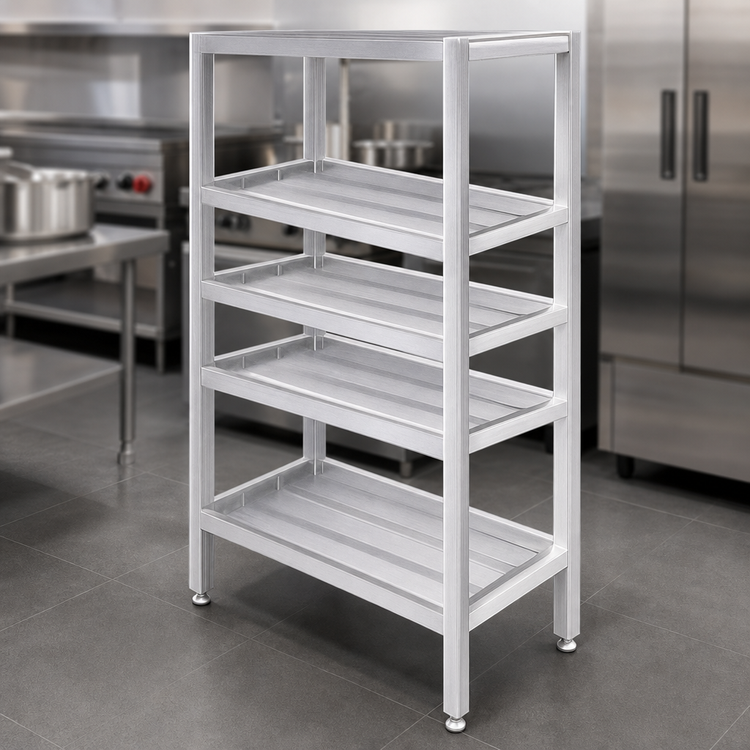 Product image #3 for Lifetime Tough 4-Shelf Tubular Aluminum Dunnage Shelving Rack, 54 x 20 x 64 Inches