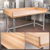 Thumbnail image #3 for John Boos DNB10 84-Inch Bakers' Table with Northern Hard Rock Maple Top, 4-Inch Coved Riser, and Galvanized Base