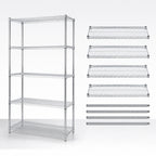 Thumbnail image #3 for Quantum WR54-2436C-5 Stationary Chrome Wire Shelving Starter Kit, 36" W x 24" D x 54" H, 5 Shelves