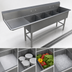 Thumbnail image #3 for John Boos Pro-Bowl 4-Compartment Sink with Left Drainboard, 12-Inch Deep Bowls