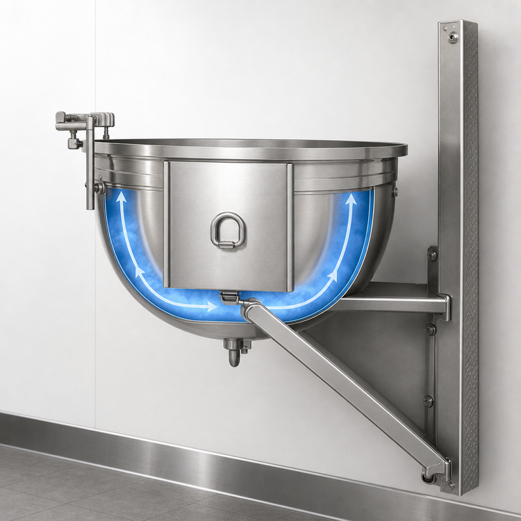 Product image #3 for Legion 100-Gallon Direct Steam Full-Jacketed Tilting Wall-Mount Kettle