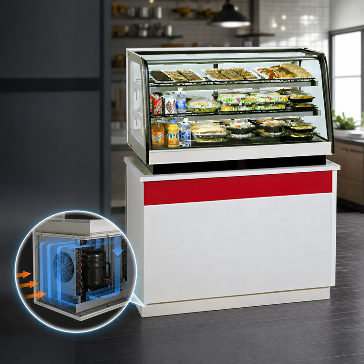 Product image #3 for Federal Industries CRB3628 36-Inch Countertop Full-Service Refrigerated Bottom-Mount Deli Merchandiser with Curved Glass Front
