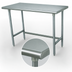 Thumbnail image #3 for Advance Tabco Special Value Series 60 x 36 Inch Flat Top Open Base Work Table, 430 Stainless Steel Top