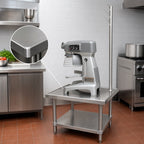 Thumbnail image #3 for Advance Tabco MX-SS-303 Stainless Steel Equipment Stand with Utensil Rack, Adjustable Undershelf, 36 x 30 x 24 Inches