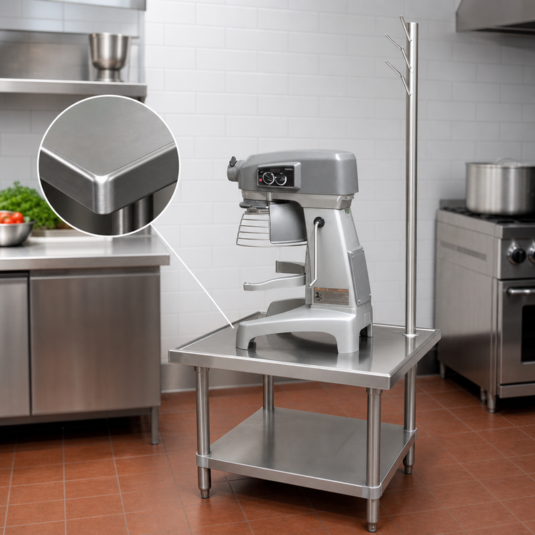 Product image #3 for Advance Tabco Stainless Steel Equipment Stand with Utensil Rack, 36 x 30 x 24 Inches