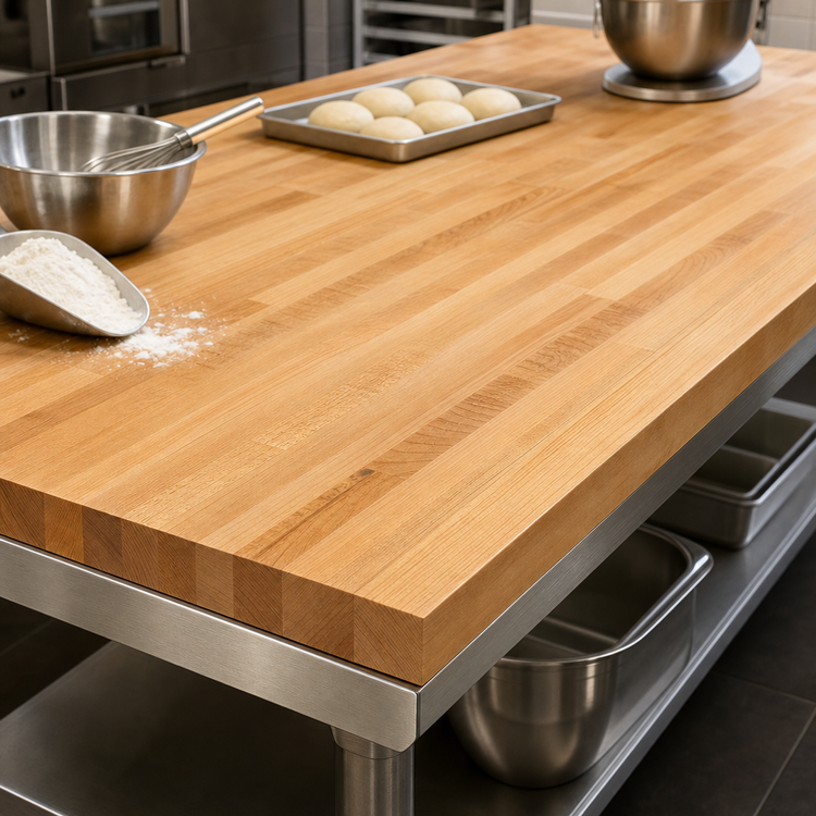 Product image #3 for John Boos 144-Inch x 24-Inch x 2-1/4-Inch Northern Hard Rock Maple Edge Grain Work Table Top
