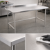 Thumbnail image #3 for 60 Inch x 24 Inch Open Base Stainless Steel Work Table with 2 Inch Rear Up-Turn