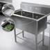 Thumbnail image #3 for John Boos Pro-Bowl 2-Compartment Stainless Steel Commercial Sink with 10-Inch Backsplash