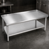 Thumbnail image #3 for John Boos 72 Inch x 24 Inch Stainless Steel Equipment Stand with 1-1/2 Inch Upturn on Back and Sides, Adjustable Undershelf