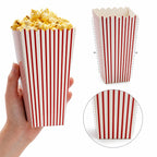 Thumbnail image #4 for Winco Benchmark 41047CS 1.25 oz Red & White Striped Tapered Popcorn Scoop Box