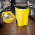 Thumbnail image #3 for Rubbermaid Commercial BRUTE 50-Gallon Yellow Roll-Out Trash Cart with Hinged Lid