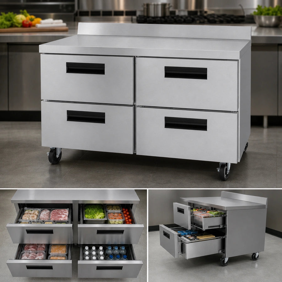 Four-Drawer, Two-Section Layout