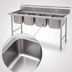 Thumbnail image #3 for Eagle Group 414-18-4 Coved Corner Four-Compartment Sink