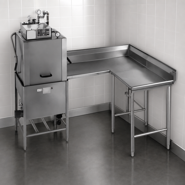 Product image #3 for Eagle Group Corner Clean Dishtable, Right-Hand, 96-Inch Machine-to-Corner x 60-Inch Corner-to-End, 30-Inch Working Depth