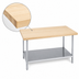 Thumbnail image #3 for Advance Tabco Hard Maple Top Work Table with Galvanized Base and Adjustable Undershelf, 96 x 36 Inches