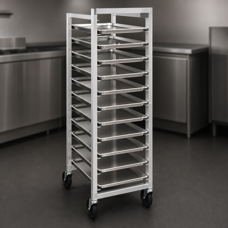Product image #4 for New Age Full-Size Steam Table Pan Rack, End-Loading, Open Sides, 10-Pan Capacity