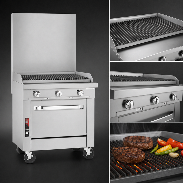 Product image #3 for Southbend Platinum 32-Inch Gas Heavy Duty Charbroiler Range with Cabinet Base