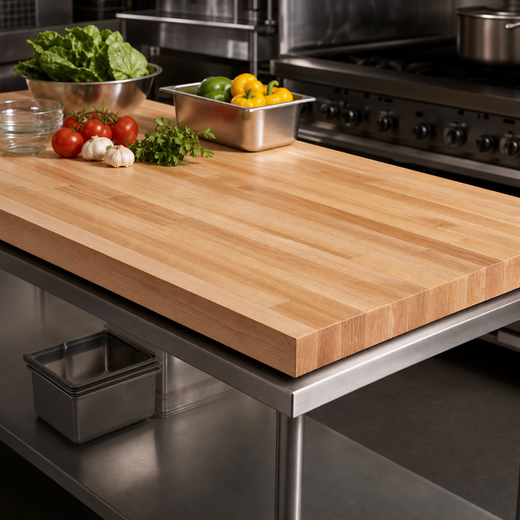 Product image #3 for John Boos Edge Grain Hard Rock Maple Work Table Top, 120 x 48 x 2-1/4-Inch, Penetrating Oil Finish