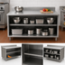 Thumbnail image #3 for BK Resources Stainless Steel Chef Table with Open Front Cabinet Base and 5-Inch Riser, 60 x 24 Inches