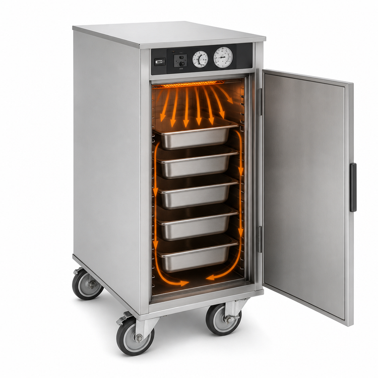 Product image #3 for Carter-Hoffmann Mobile Heated Holding Cabinet, 1 Right-Hinged Door, Top-Mounted Forced-Air Heat, 5 x 12" x 20" Pan Capacity