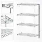 Thumbnail image #3 for Eagle Group A4-63-2436C 4-Tier Add-On Wire Shelving Unit, 36 x 24 x 63 Inches, Chrome-Plated