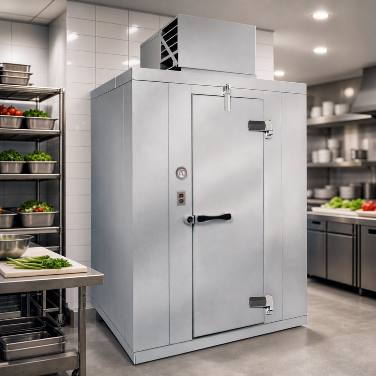 Product image #3 for Kolpak Polar-Pak Indoor Floorless Walk-In Cooler with Top-Mounted Self-Contained Refrigeration, 7' 9" x 5' 10" x 7' 6.25"
