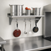 Thumbnail image #3 for Advance Tabco 72-Inch Wall-Mounted Stainless Steel Shelf with Pot Rack, 12-Inch Deep