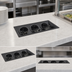 Thumbnail image #3 for Vollrath Flush-Mount Flatware Holder with 3 Cylinders, 3-Compartment, Black ABS/Smoked Acrylic