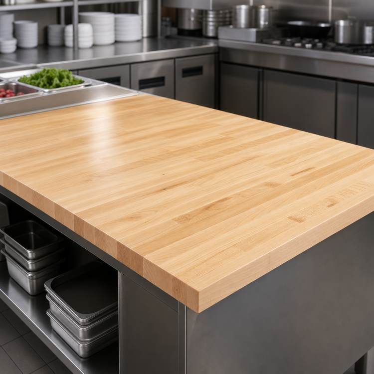 Product image #3 for Boos Block Northern Hard Rock Maple Blended Rails Edge Grain Kitchen Countertop, 144 x 30 x 1-1/2 Inches, Varnique Finish