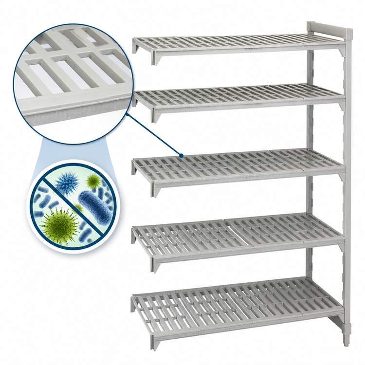 Product image #4 for Cambro Camshelving Premium 5-Tier Vented Add-On Polymer Shelving Unit, 24" D x 60" L x 84" H