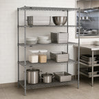Thumbnail image #3 for Metro Super Erecta SE-216063K4-S-4 Stationary Starter Wire Shelving Unit, 60"W x 21"D x 63"H, 4 Shelves, Gray Epoxy