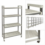 Thumbnail image #3 for Cambro Camshelving® Elements EST213681V4480 High-Density Stationary Overhead-Track Shelving Starter Unit, 4-Shelf Vented, 21 x 36 x 81 Inches