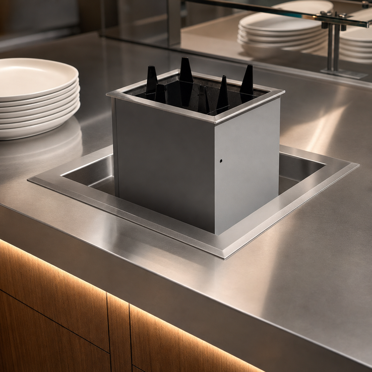 Product image #3 for Atlas Metal Heated Drop-In Oval Platter Dispenser with Enclosed Frame