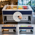 Thumbnail image #3 for Atlas Metal INFHC-5 Mobile 5-Pan Hot/Cold Buffet Station