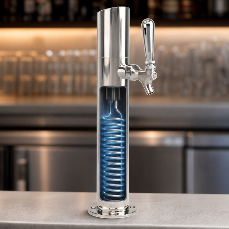 Product image #3 for Skyline 1-Faucet Countertop Glycol-Cooled Stainless Steel Draft Beer Tower