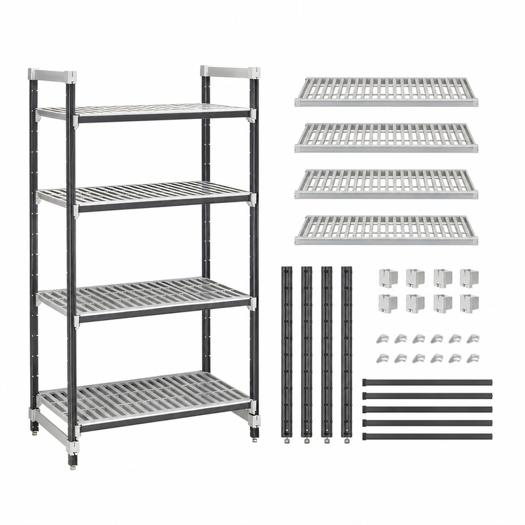 Product image #3 for Cambro Camshelving Elements XTRA 21-Inch x 54-Inch x 64-Inch 4-Shelf Vented Stationary Starter Polymer Shelving Unit