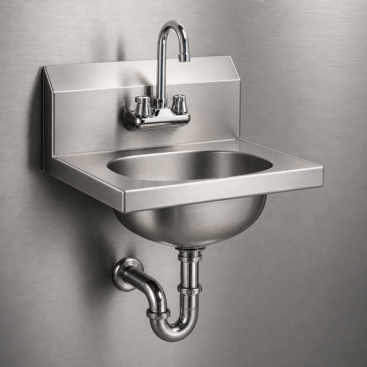 Product image #3 for Eagle Group HSA-10-FA Wall-Mounted Traditional Hand Sink with Splash-Mounted Gooseneck Faucet, P-Trap, and Tailpiece