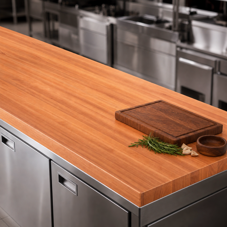 Product image #3 for John Boos Boos Block American Cherry Full-Length Edge Grain Kitchen Countertop, 84 x 38 x 3 Inches, Varnique Finish