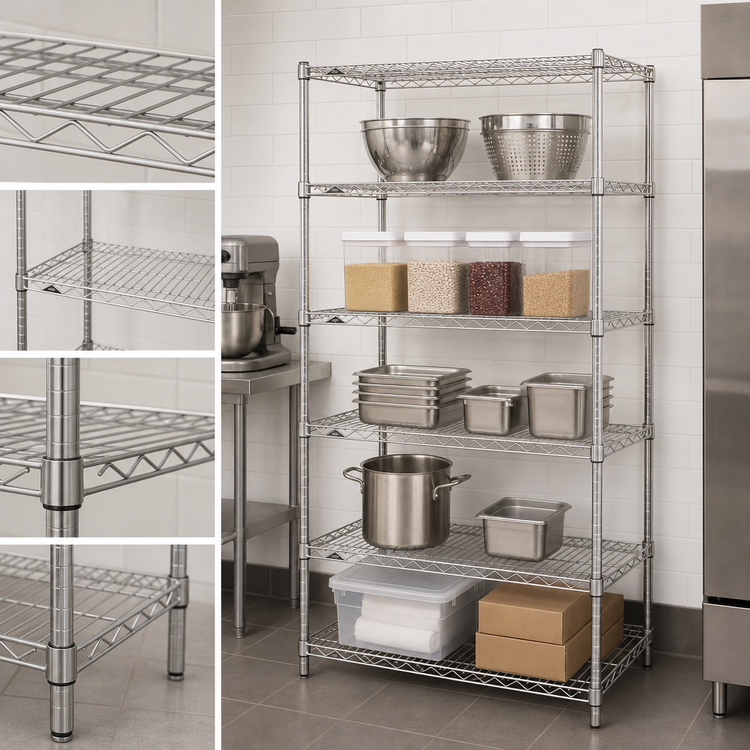 Product image #3 for Metro Super Erecta Brite 5-Shelf Stationary Wire Starter Shelving Unit, 60 x 21 x 74 Inches