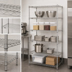 Thumbnail image #3 for Metro Super Erecta 5N467BR 5-Shelf Stationary Wire Starter Shelving Unit, 60"W x 21"D x 74"H, Zinc Finish