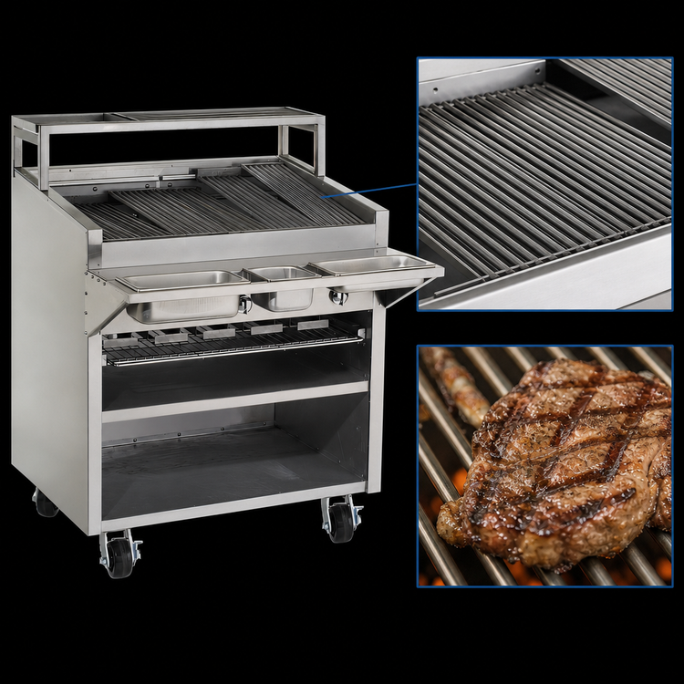 Product image #3 for Bakers Pride Dante Series F-36RS-C 36 Inch Gas Radiant Charbroiler with Open Cabinet Base