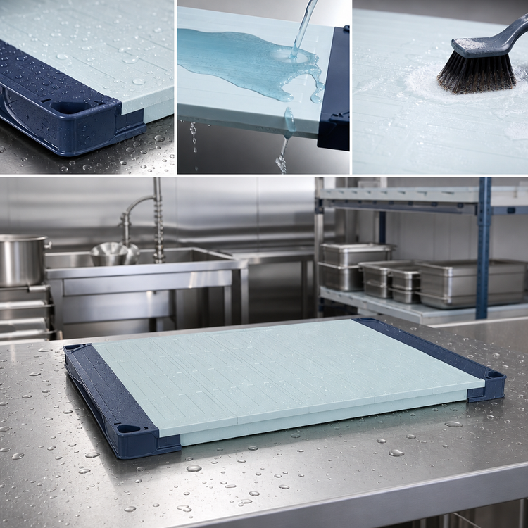Product image #3 for MetroMax 4 30-Inch x 21-Inch Blue Solid Polymer Shelf with Removable Mats and Microban