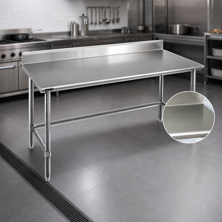 Product image #3 for Spec-Master Stainless Steel Work Table with Backsplash, 108 x 24 Inches