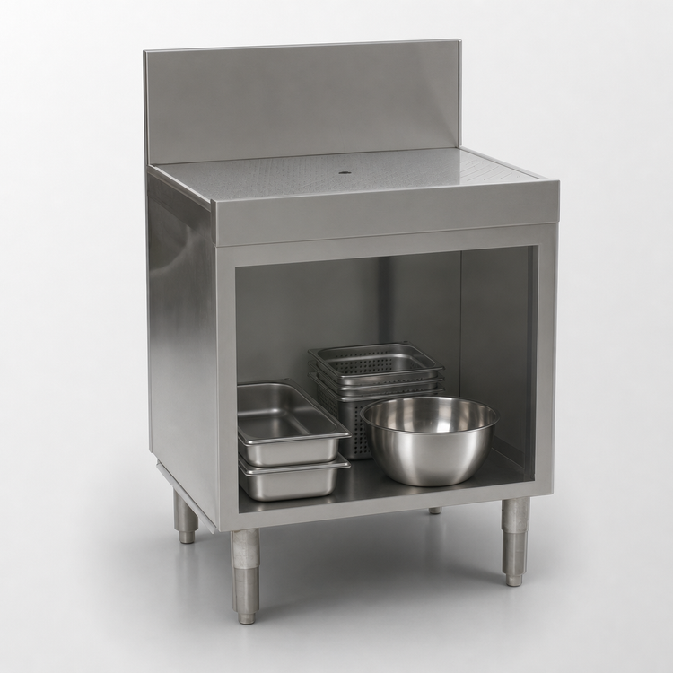 Product image #3 for Spec-Bar Open Base Workboard Cabinet, 30 Inch W x 24 Inch D, Stainless Steel