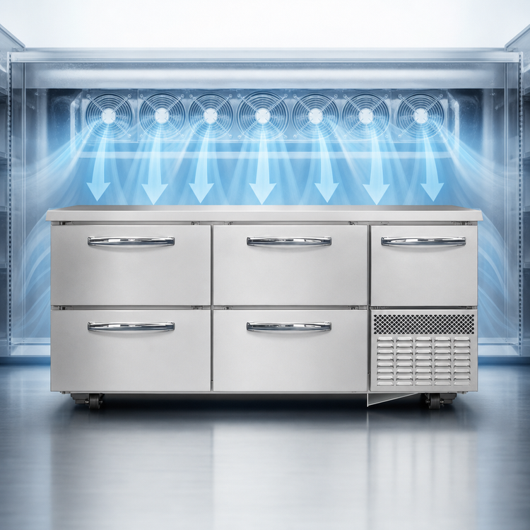 Product image #3 for Continental Refrigerator FA68SN-U-D 68" Shallow Depth Undercounter Freezer Base with Drawers