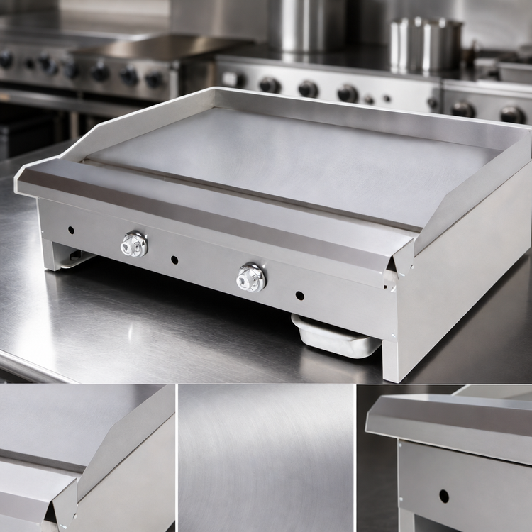 Product image #3 for Comstock-Castle Countertop Gas Griddle, 30 Inch W x 20 Inch D, 5/8 Inch Highly Polished Steel Plate, Thermostat Controls