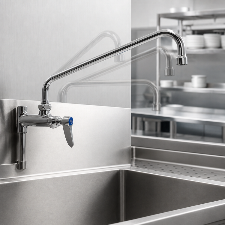 Product image #3 for Advance Tabco Pre-Rinse Add-A-Faucet with 12-Inch Swing Spout